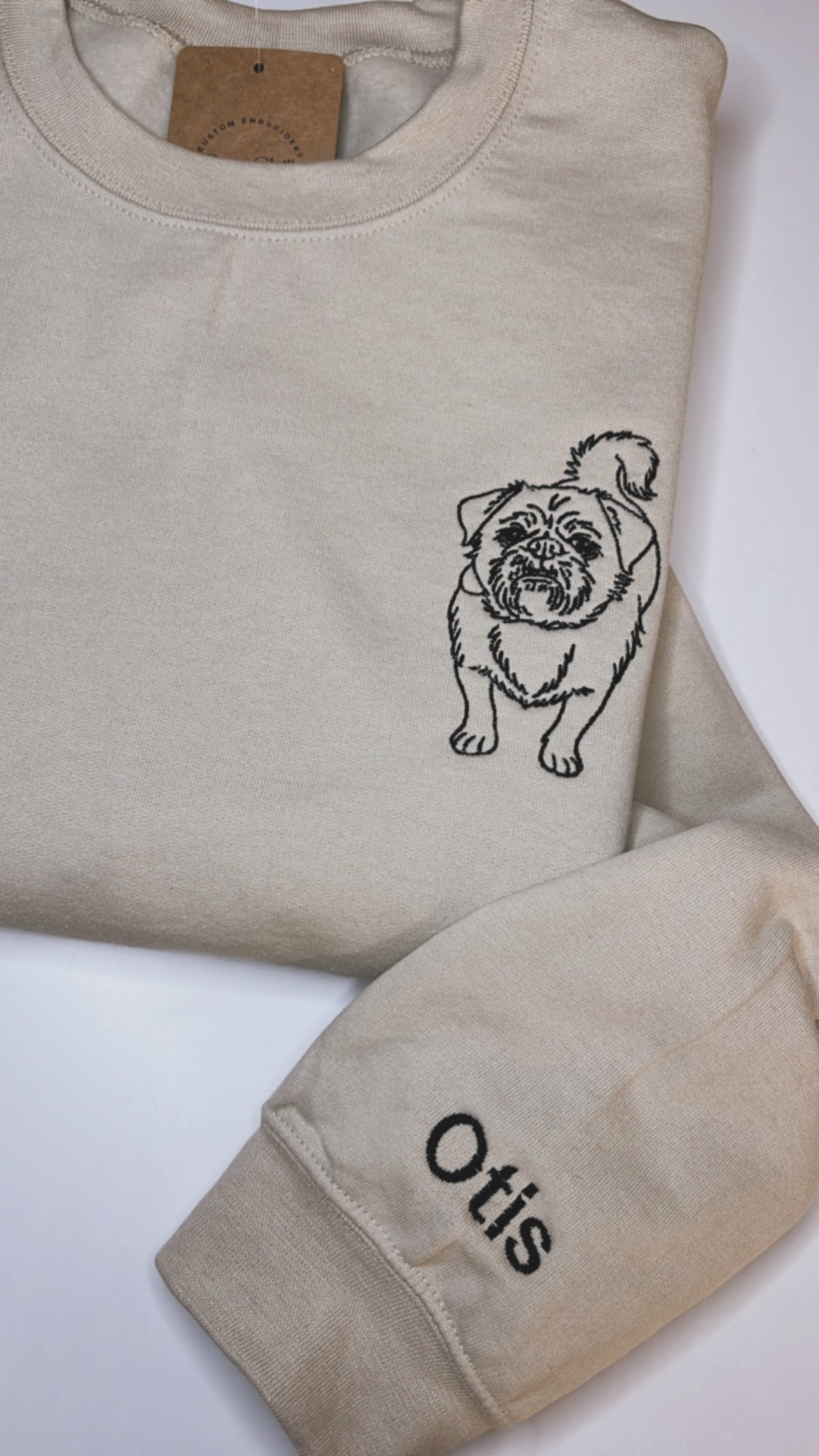 Custom Dog Portrait Embroidered Crewneck Sweatshirt