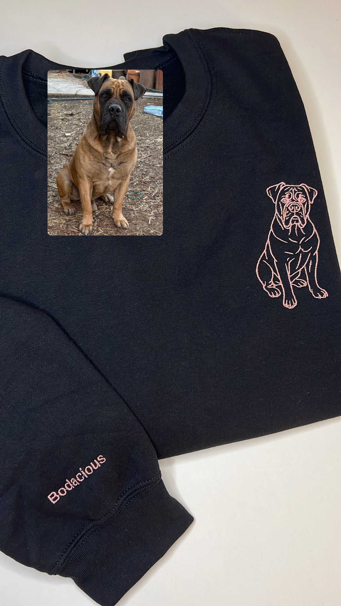 Custom Dog Portrait Embroidered Crewneck Sweatshirt
