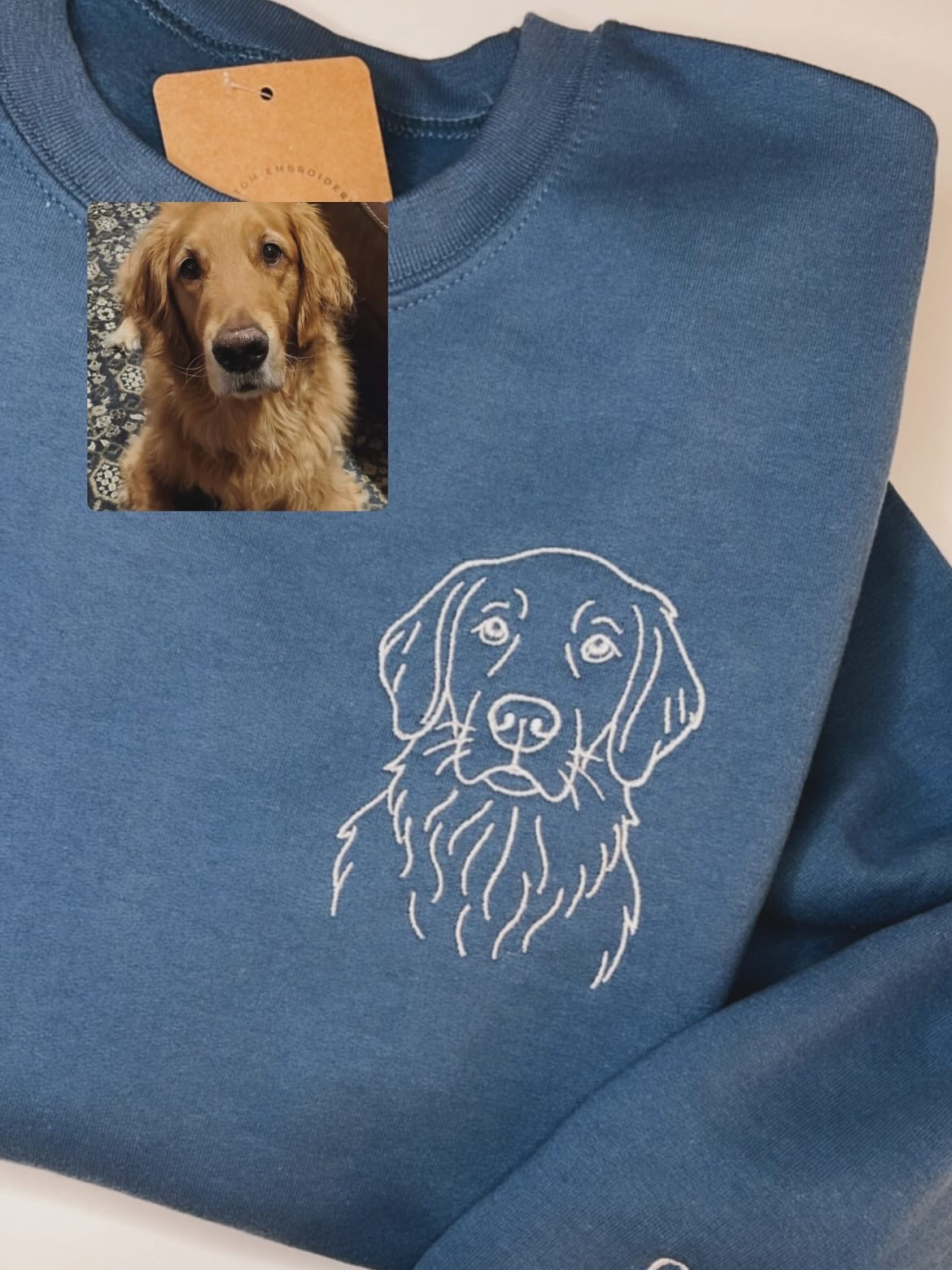 Custom Dog Portrait Embroidered Crewneck Sweatshirt