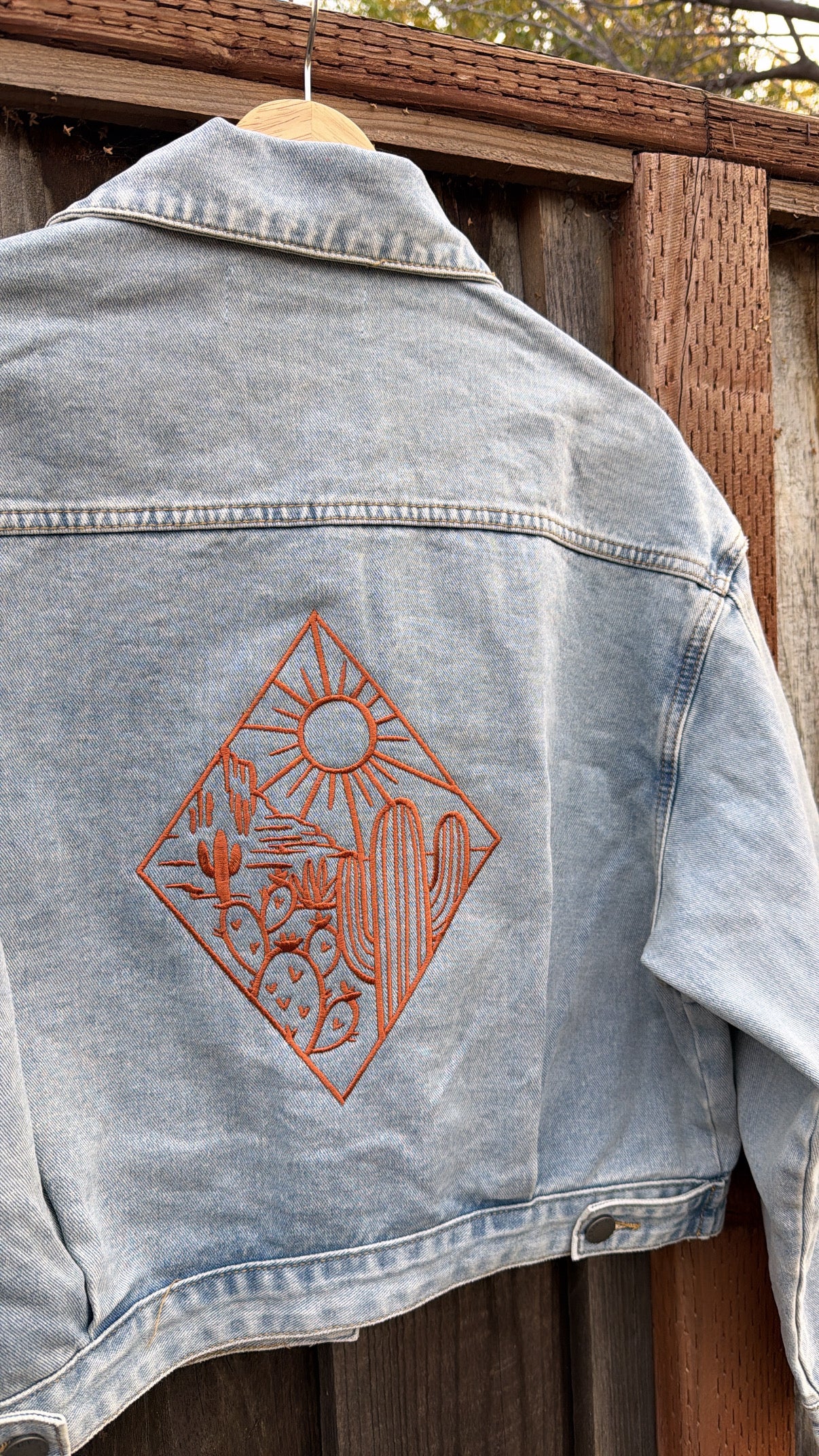 Desert Darlin’ Embroidered Denim Crop Jacket