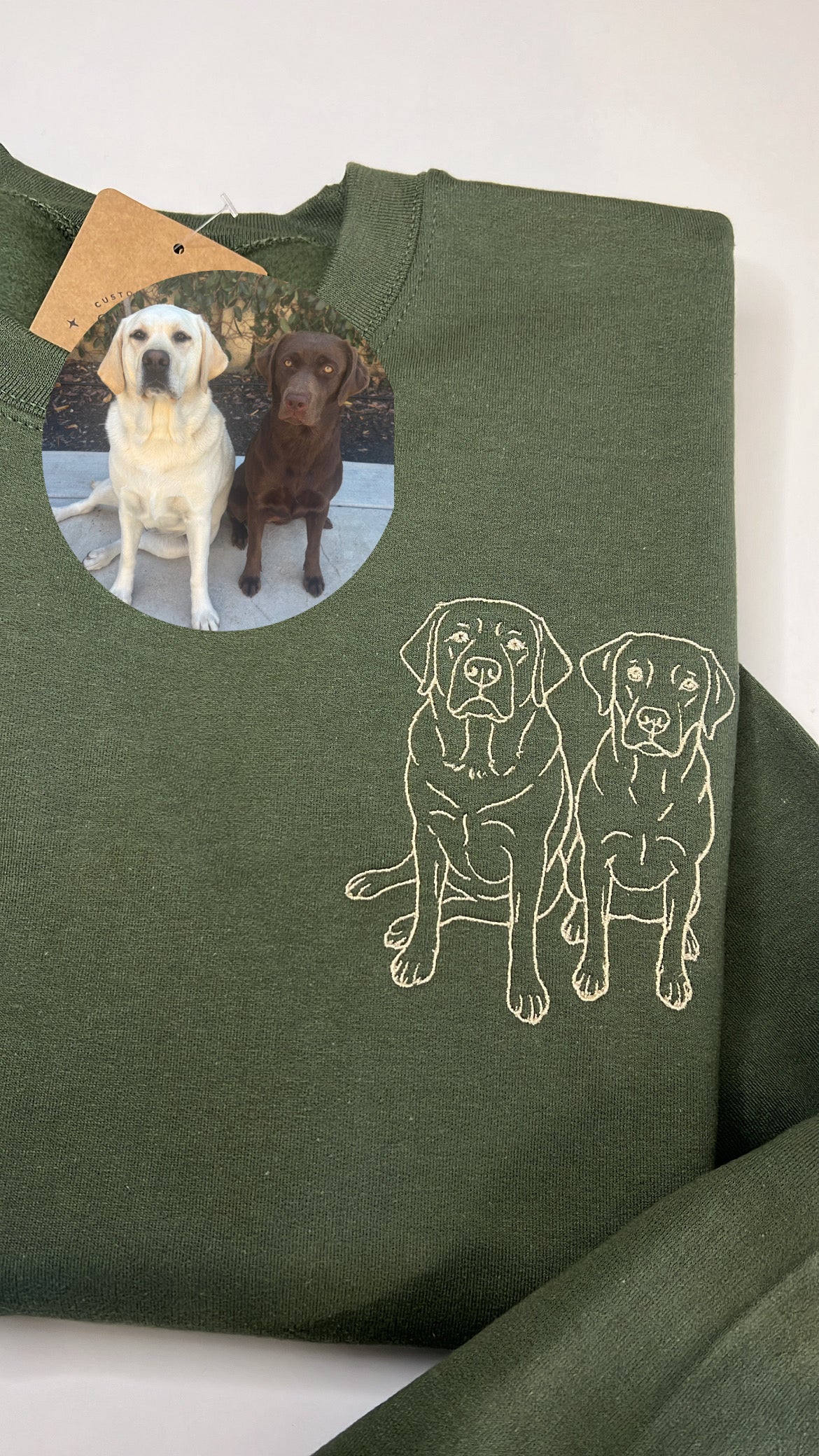 Custom Dog Portrait Embroidered Crewneck Sweatshirt