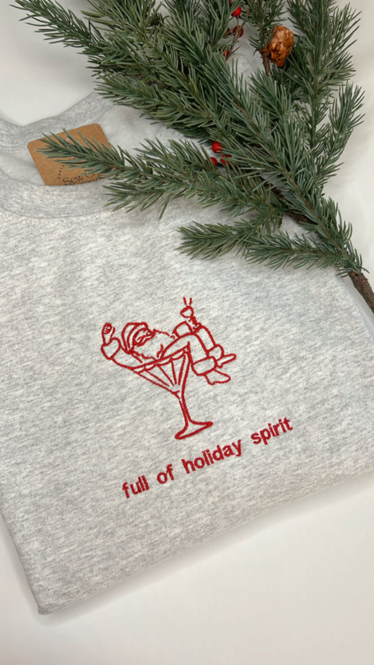Holiday Spirit Embroidered Crewneck Sweatshirt