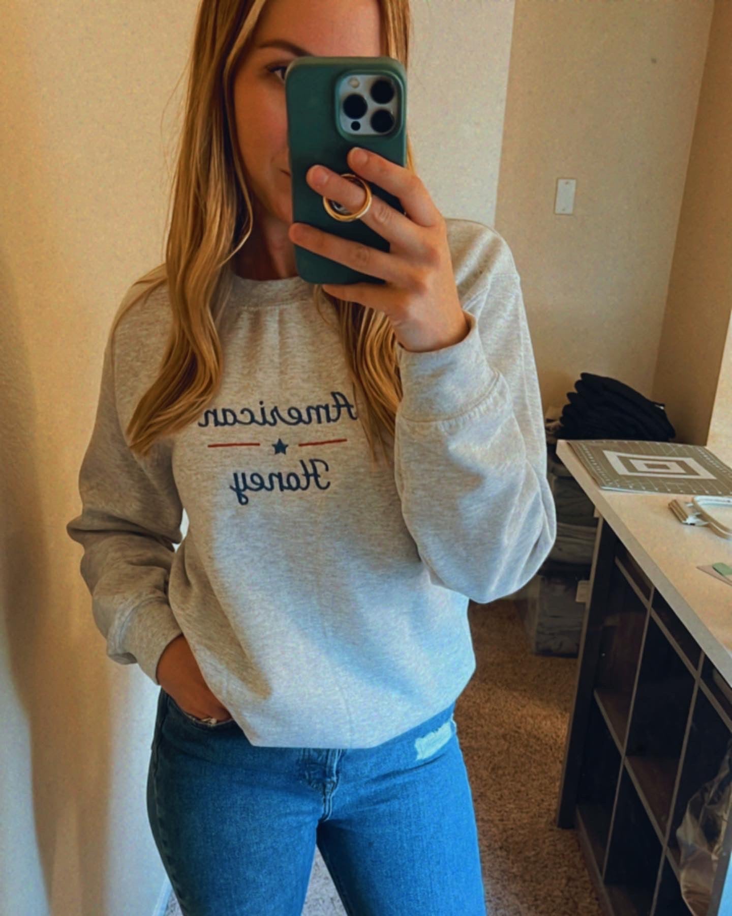 American Honey Embroidered Crewneck Sweatshirt