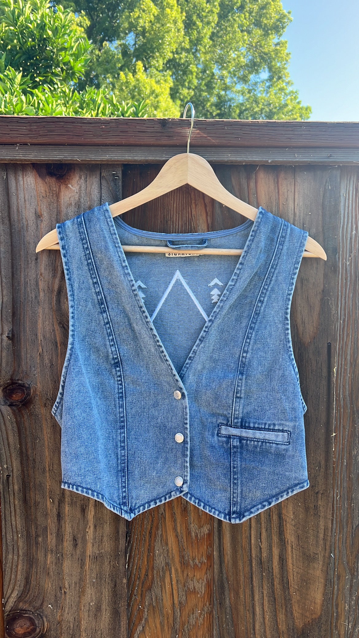 Follow Your Arrow Embroidered Denim Vest