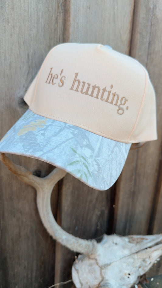 He’s Hunting Embroidered Snapback Hat