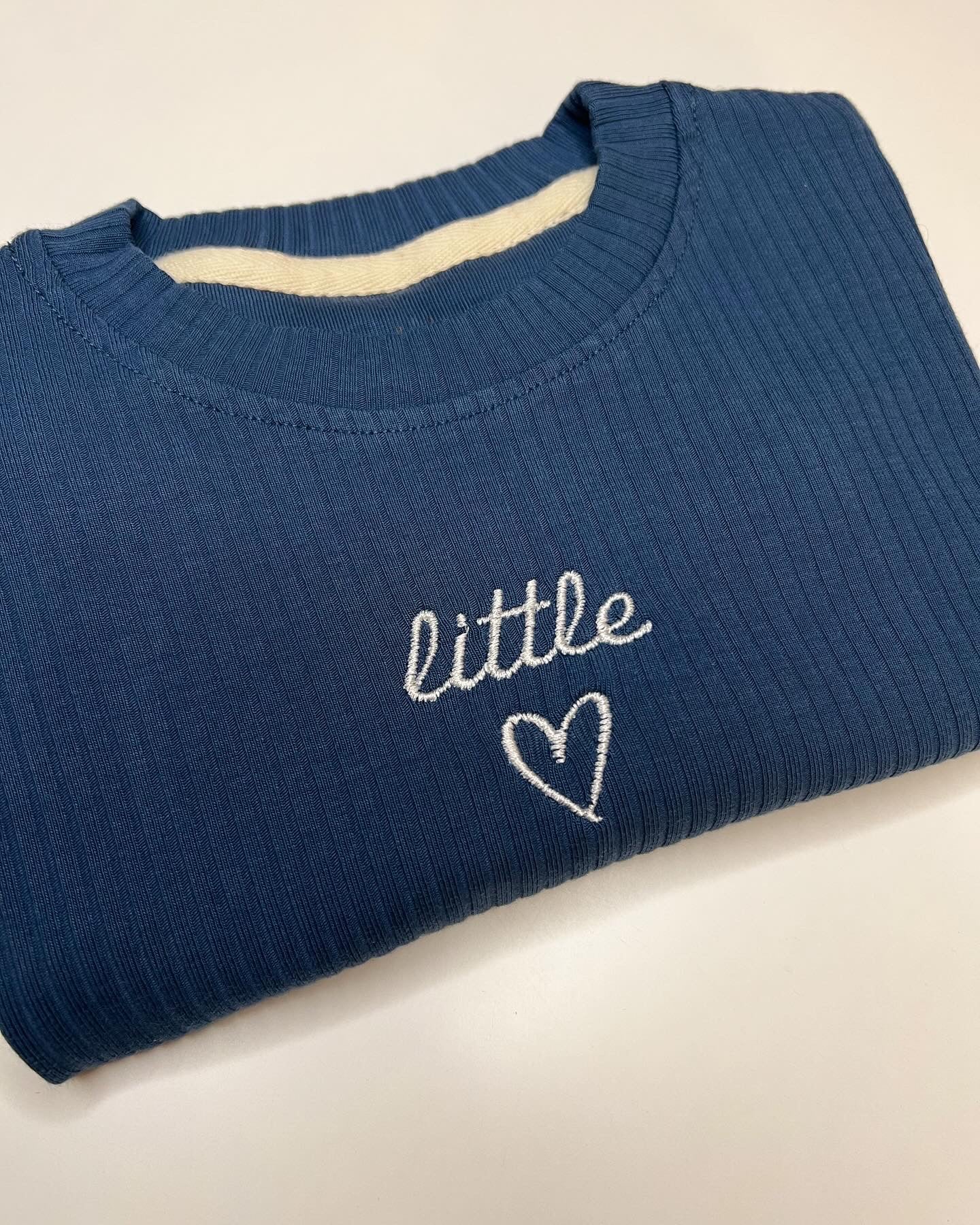 ‘Little Love’ Embroidered Ribbed Bubble Rompers