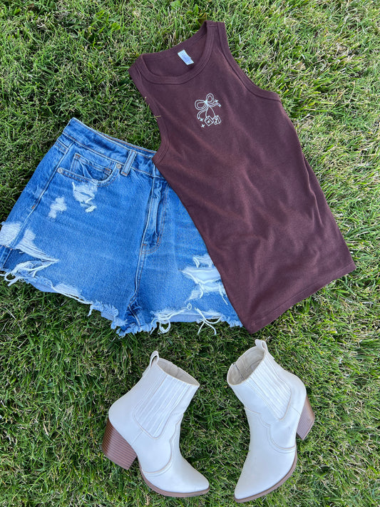 Western Charm Embroidered Tank