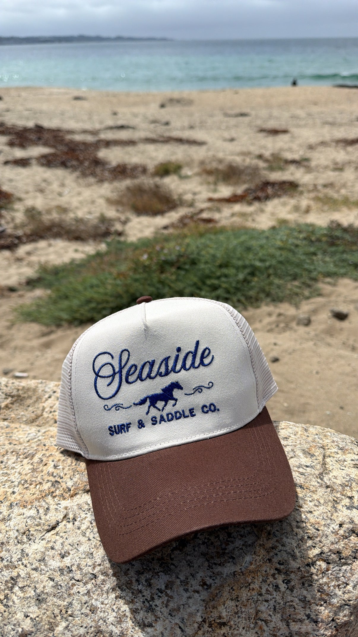Seaside Embroidered Snapback Hat