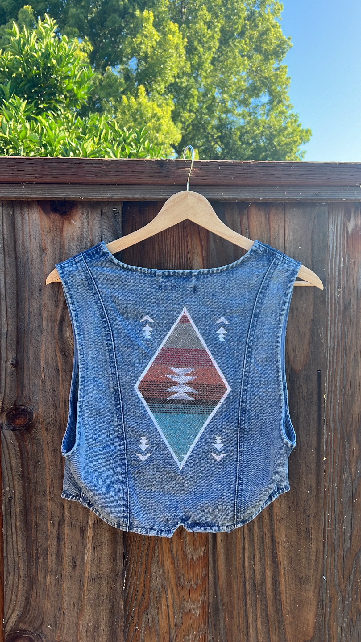 Follow Your Arrow Embroidered Denim Vest