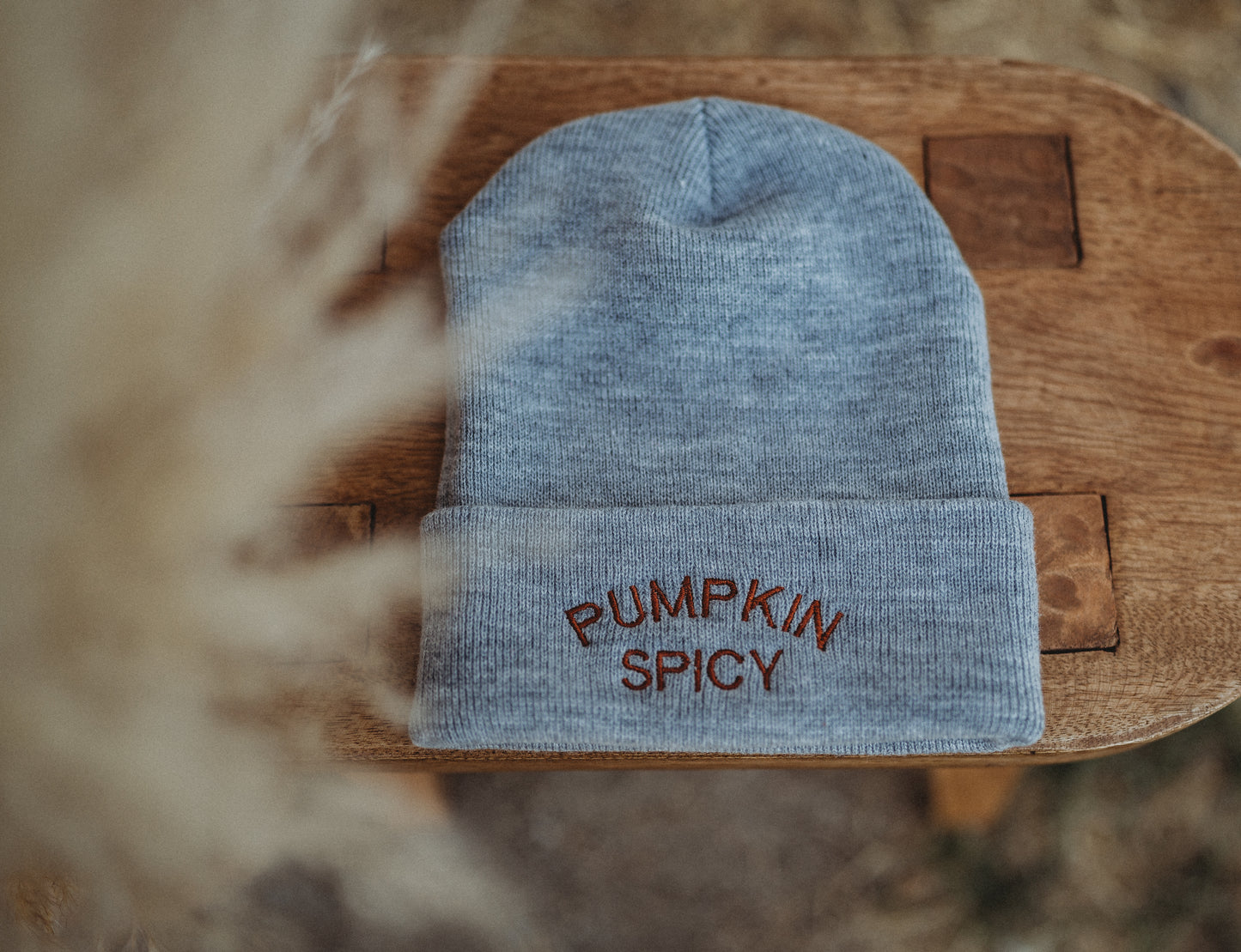 Pumpkin Spicy Embroidered Beanie