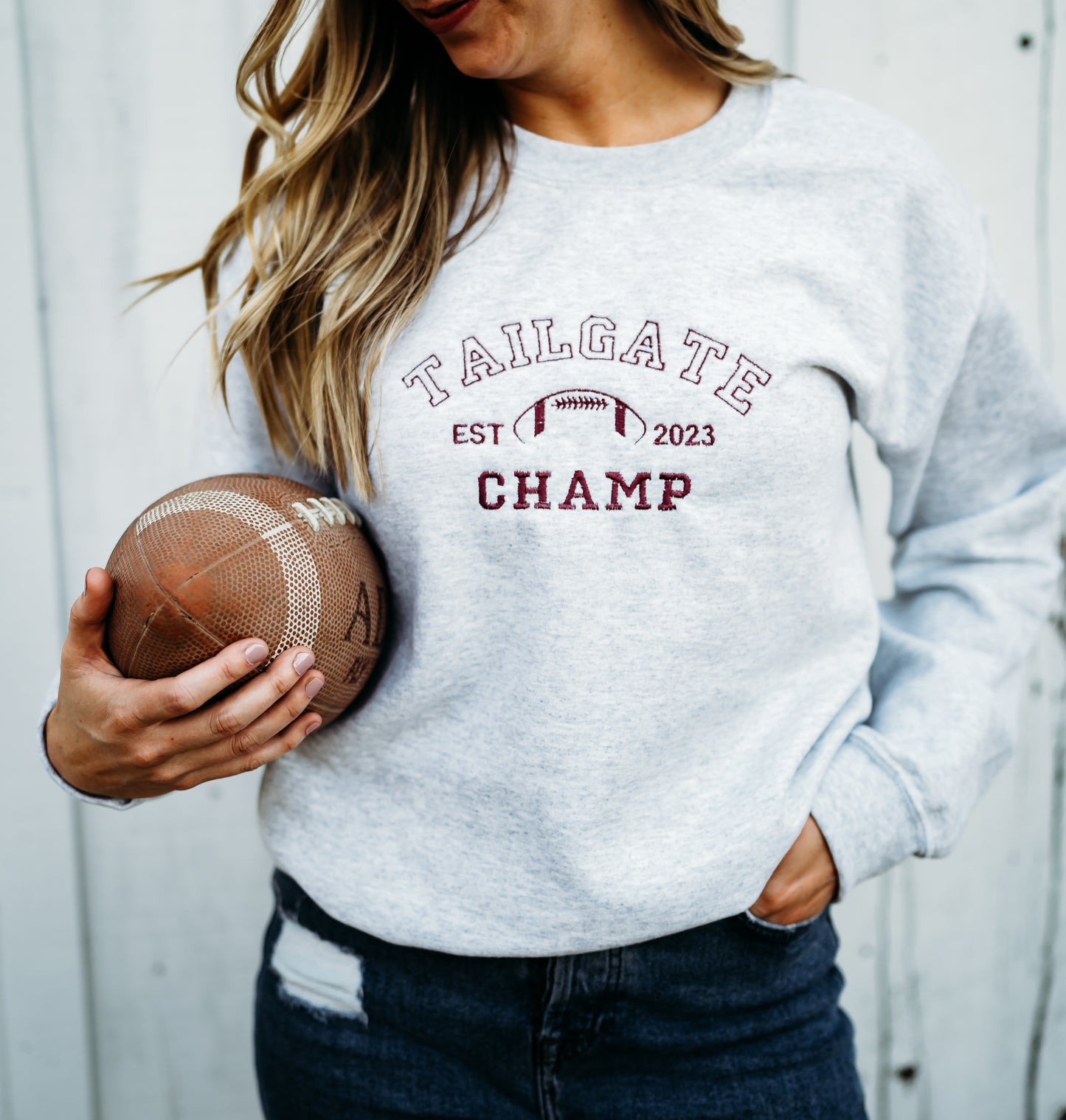 Tailgate Champ Embroidered Crewneck Sweatshirt