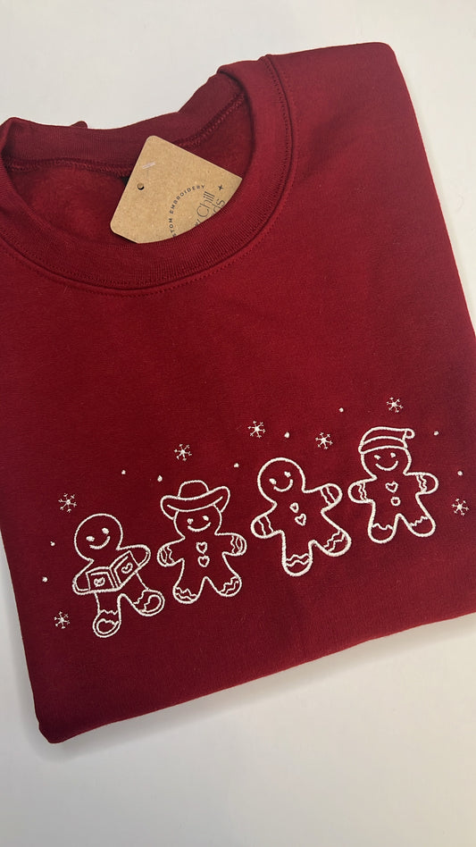 Gingerbread Embroidered Crewneck Sweatshirt