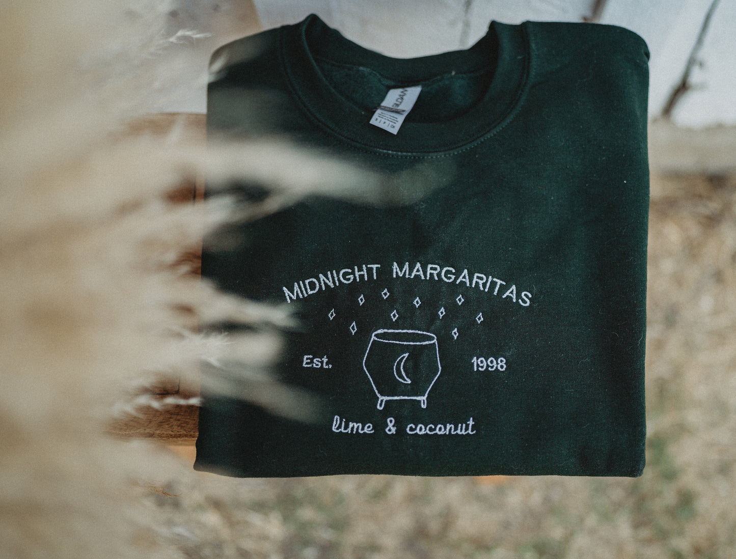 Midnight Margaritas Embroidered Crewneck Sweatshirt