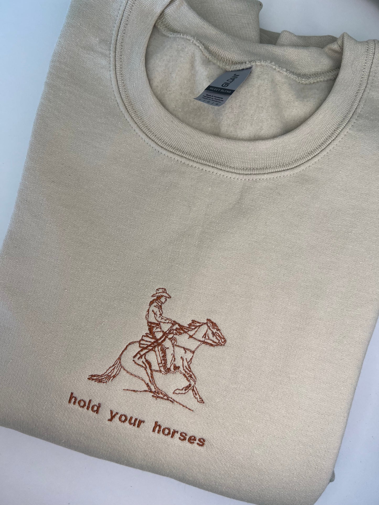 Hold Your Horses Embroidered Crewneck Sweatshirt