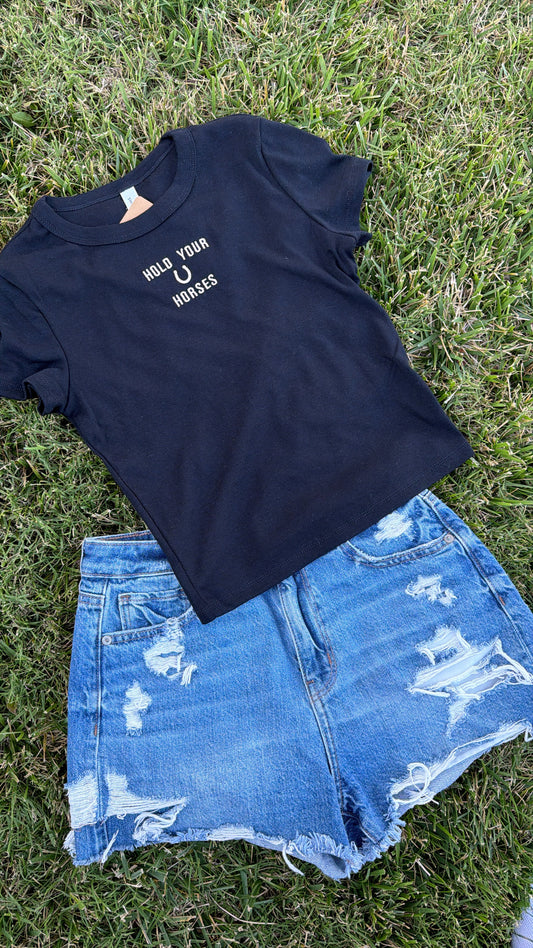 Hold Your Horses Embroidered Tee
