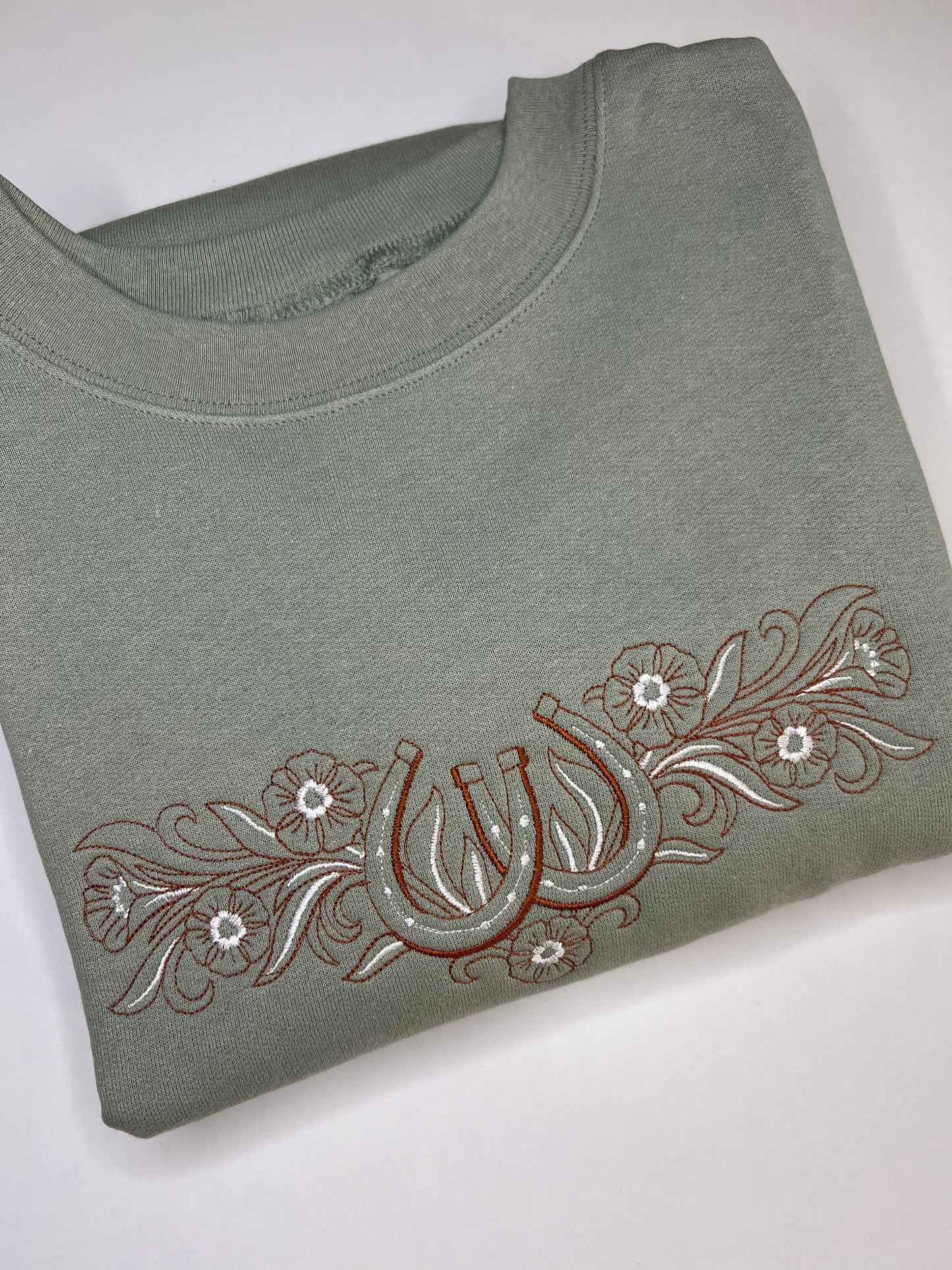 Lucky Cowgirl Embroidered Crewneck Sweatshirt