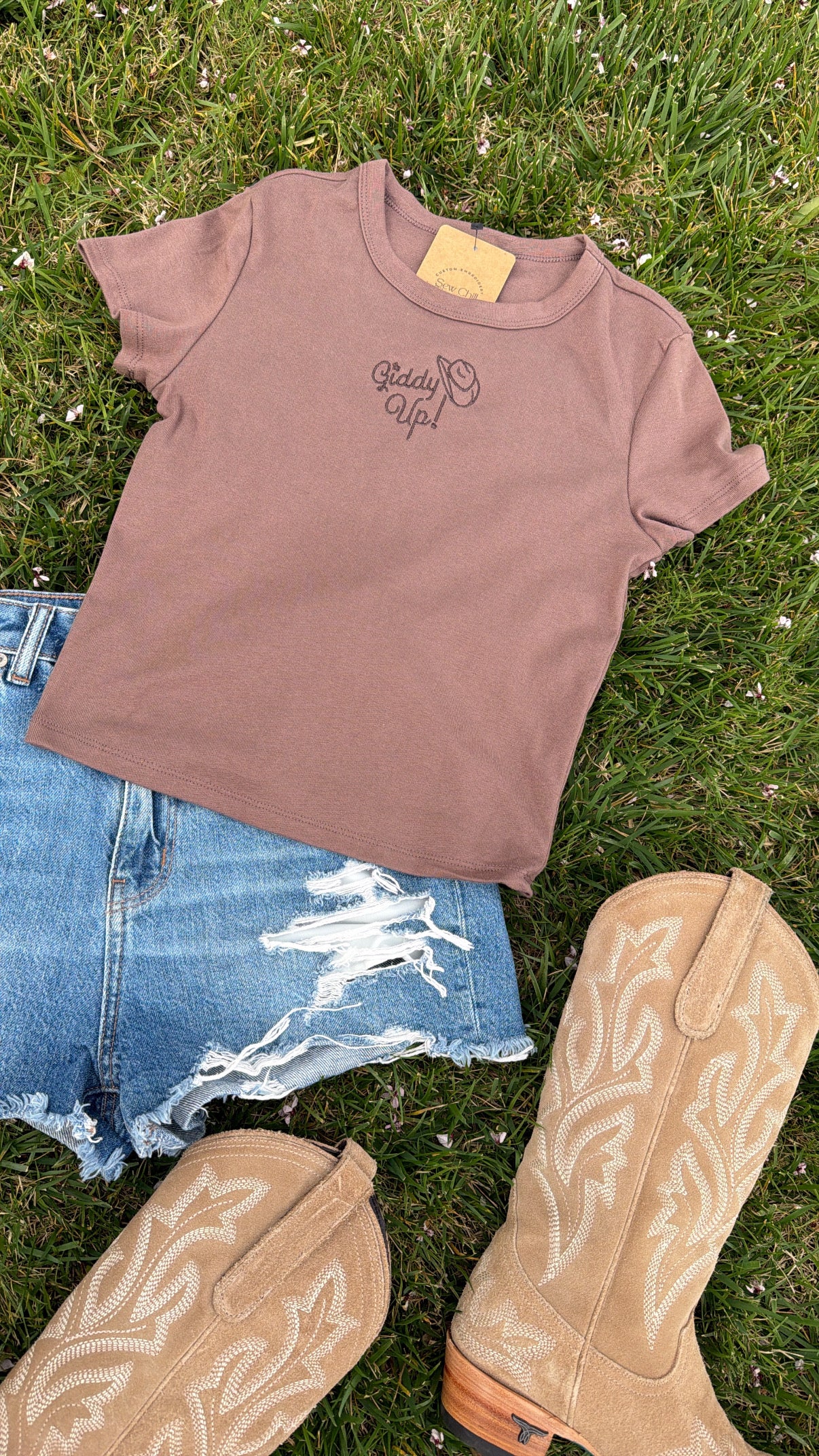 Giddy Up Embroidered Tee
