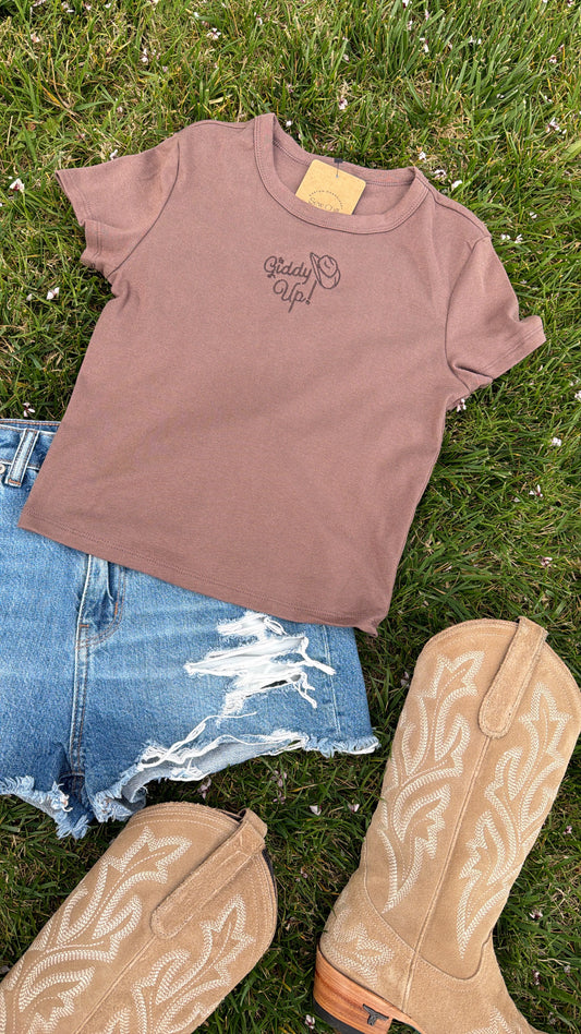 Giddy Up Embroidered Tee