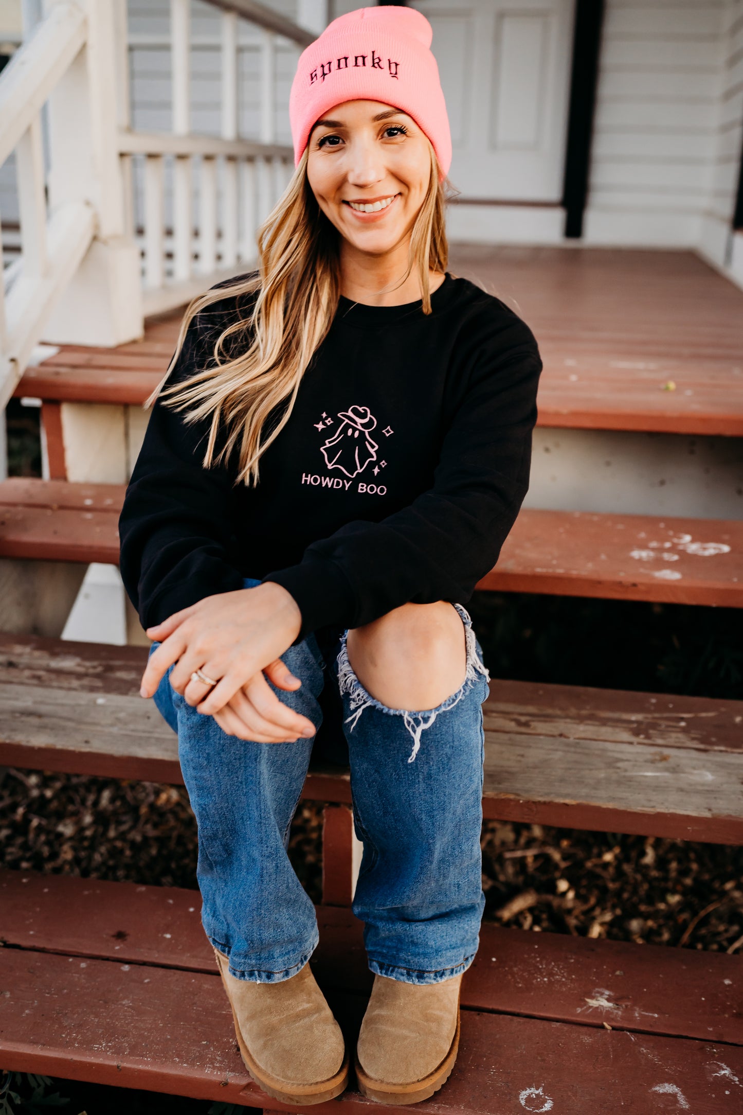 Howdy Boo Embroidered Crewneck Sweatshirt