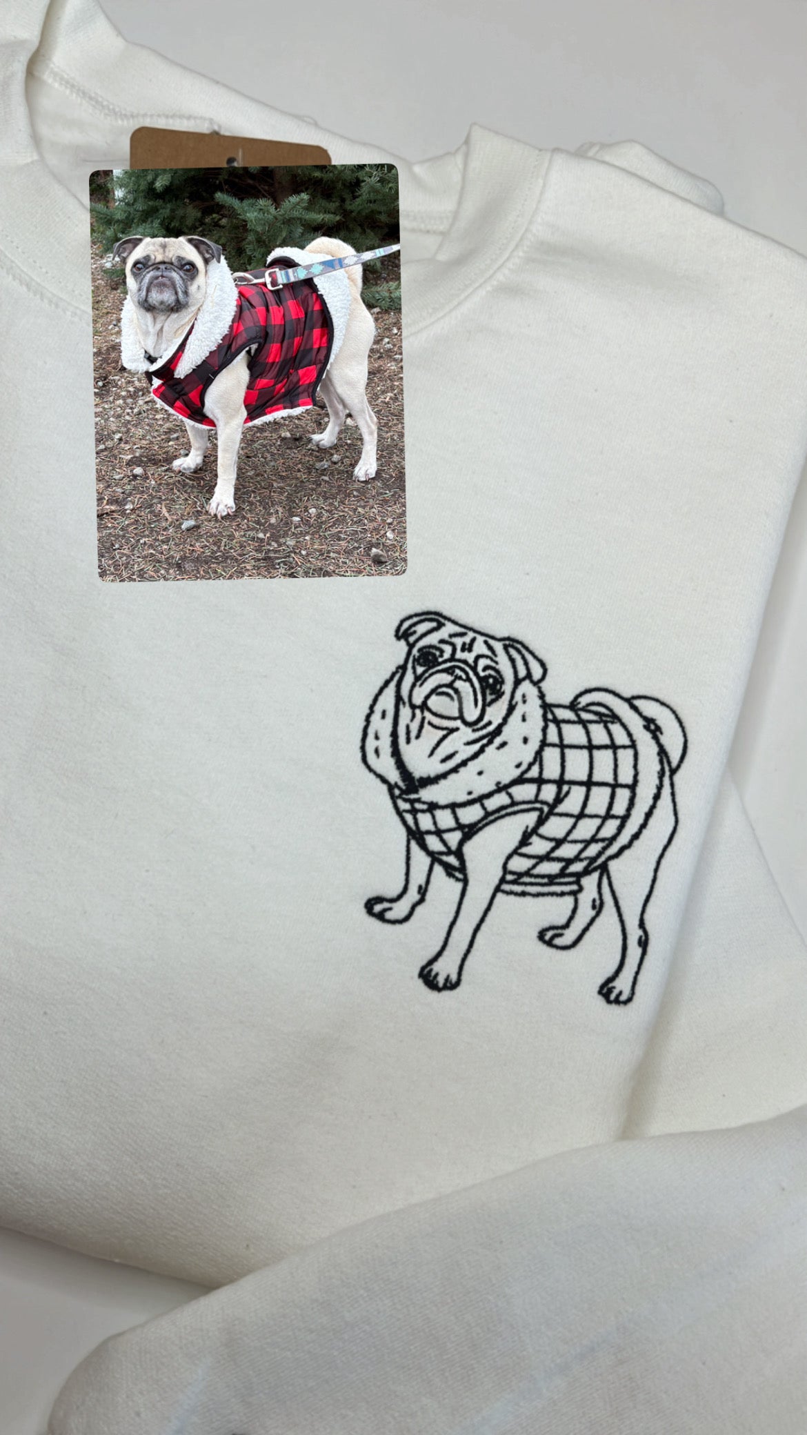 Custom Dog Portrait Embroidered Crewneck Sweatshirt