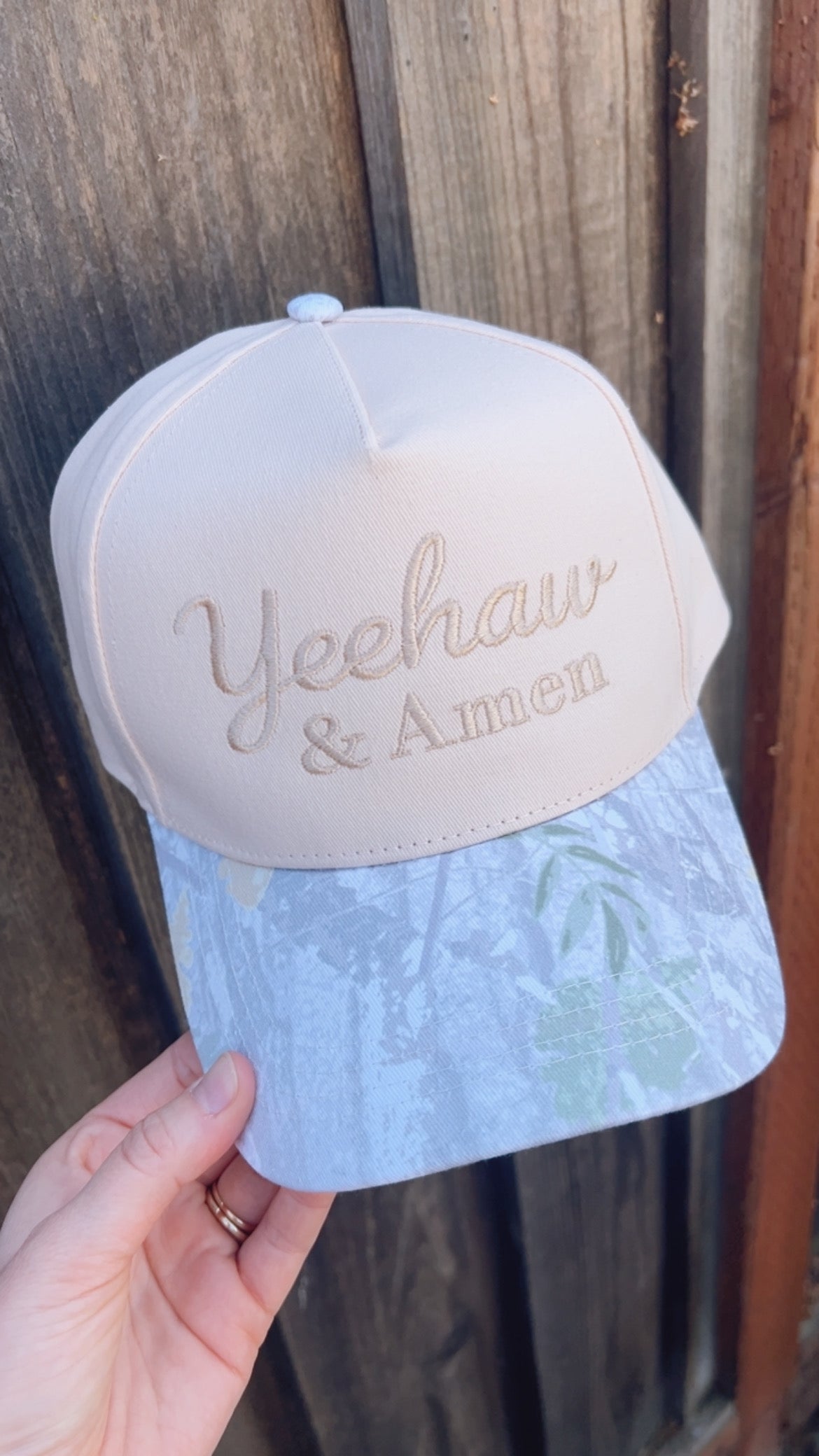 Yeehaw & Amen Embroidered Snapback Hat