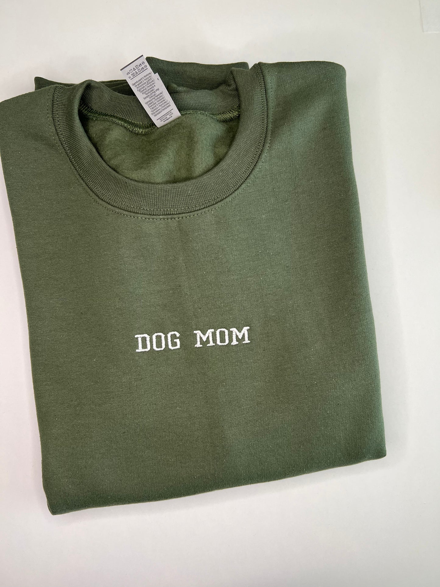 Dog Mom Embroidered Crewneck Sweatshirt