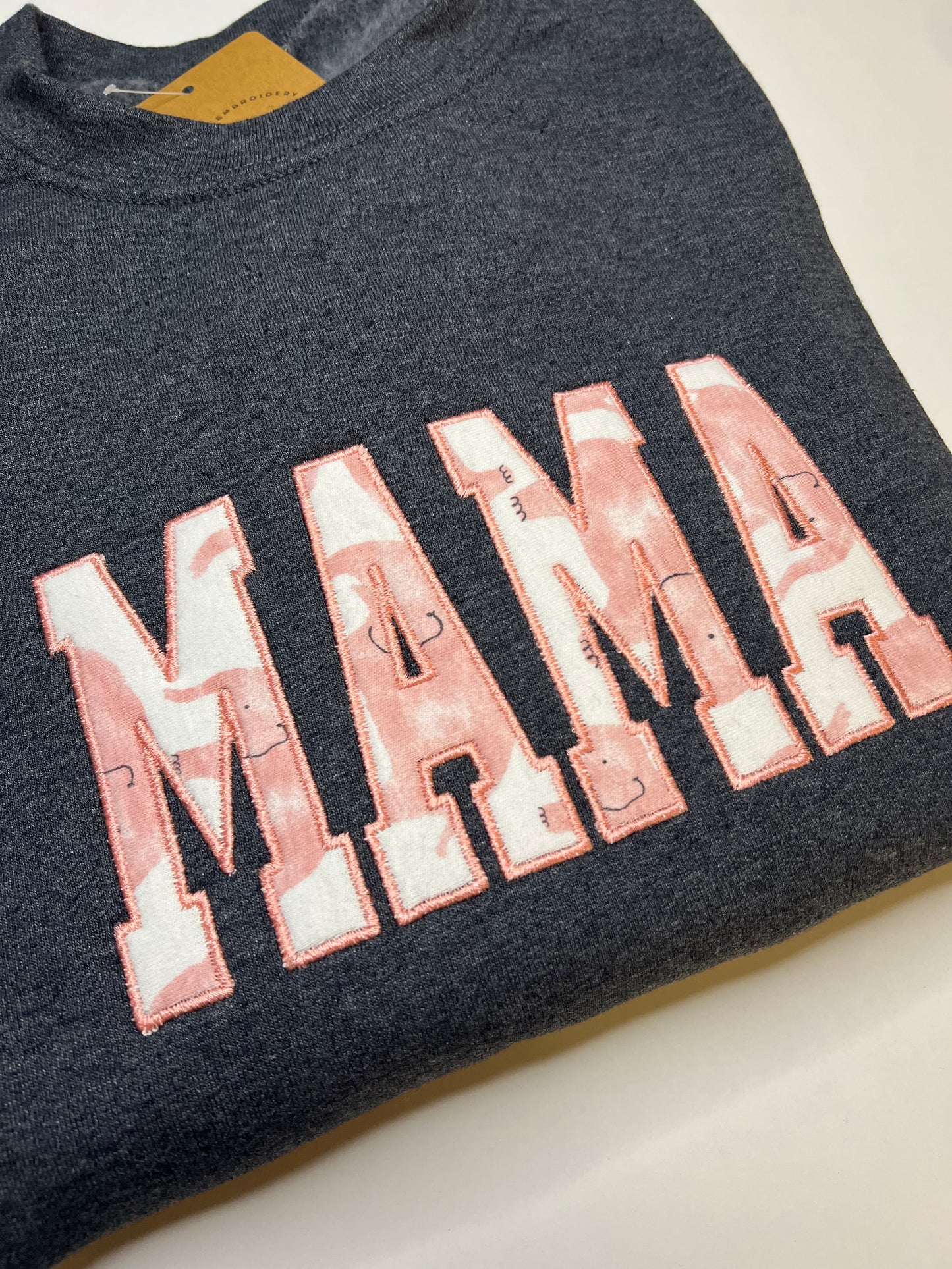 MAMA Onesie Appliqué Embroidered Crewneck Sweatshirt