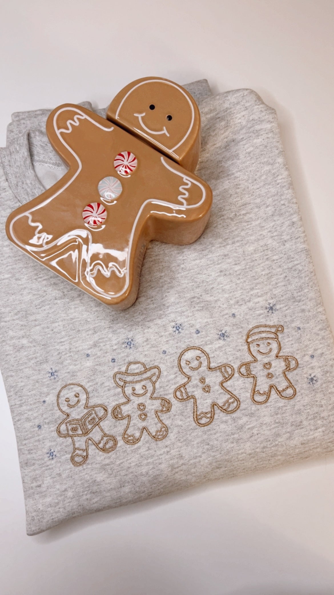 Gingerbread Embroidered Crewneck Sweatshirt