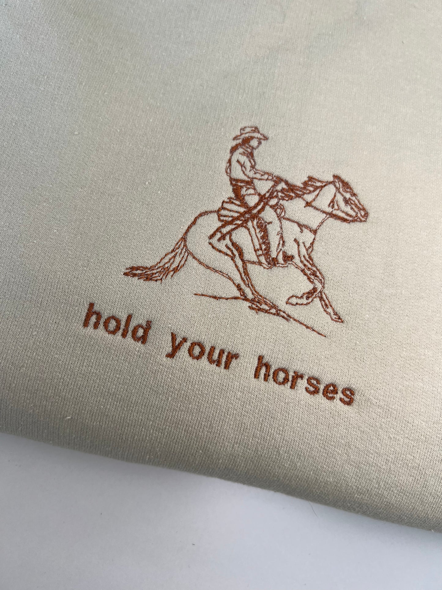 Hold Your Horses Embroidered Crewneck Sweatshirt