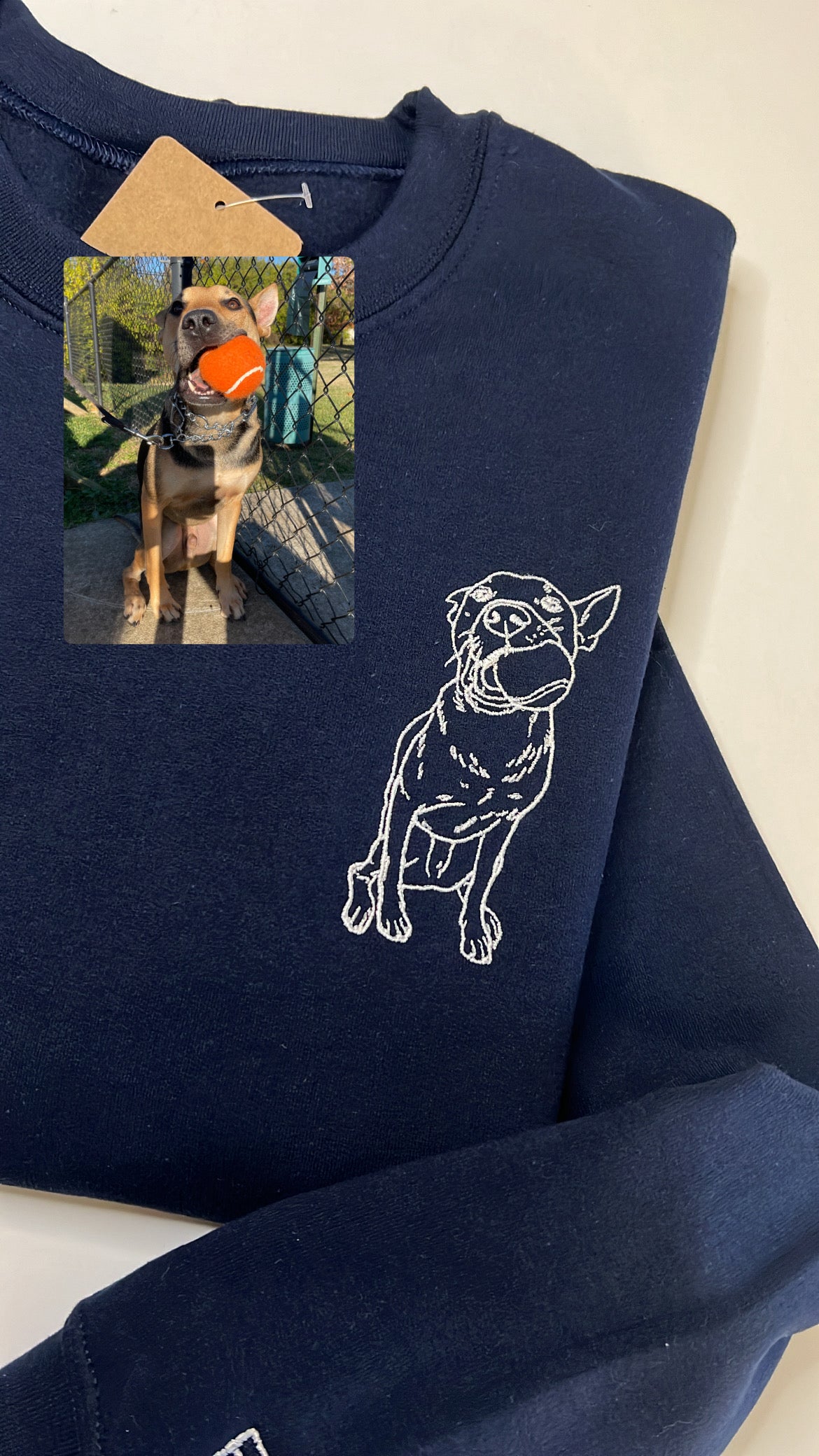 Custom Dog Portrait Embroidered Crewneck Sweatshirt