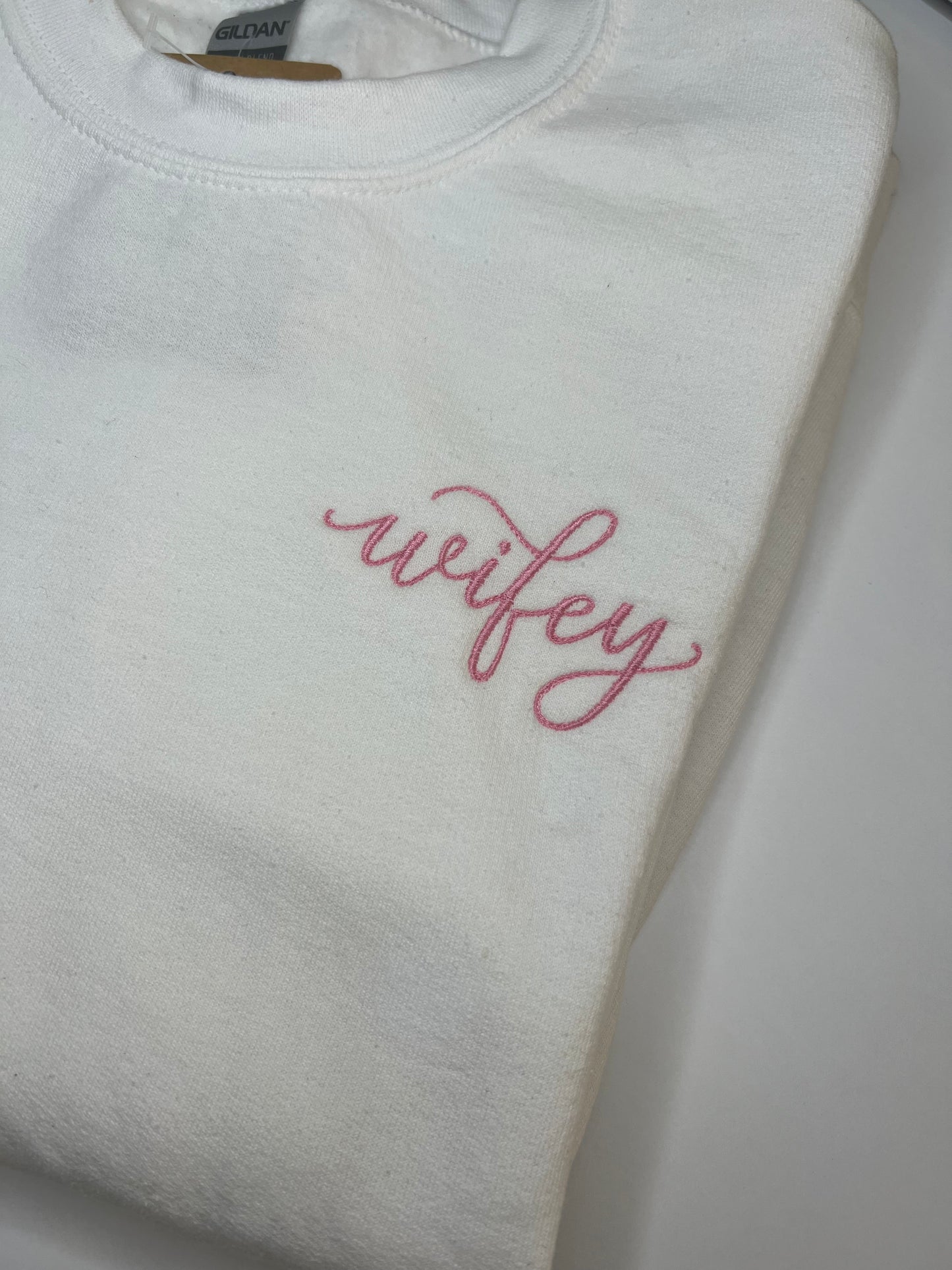 Wifey Embroidered Crewneck Sweatshirt